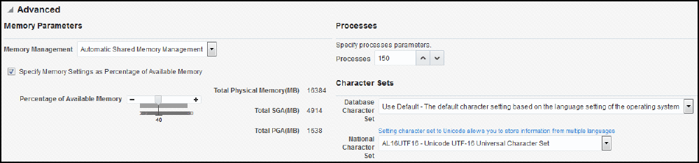 Exadata Provisioning: Initial Database Advanced Details