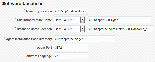 Exadata Provisioning: Software Locations