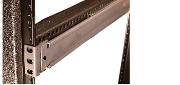 Image showing aligning the Slide Rail Front Mount Point in a Tapped-Hole Rack