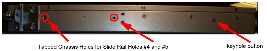 Image showing tapped Holes to Accommodate Chassis Slide Rail