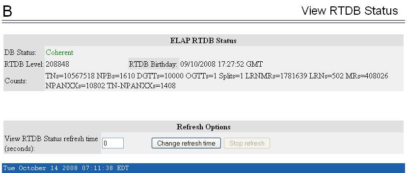 Coherent RTDB Status
