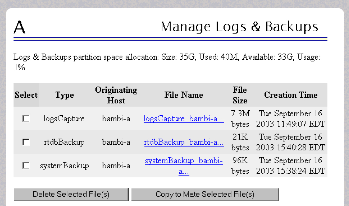 Manage Logs and Backups