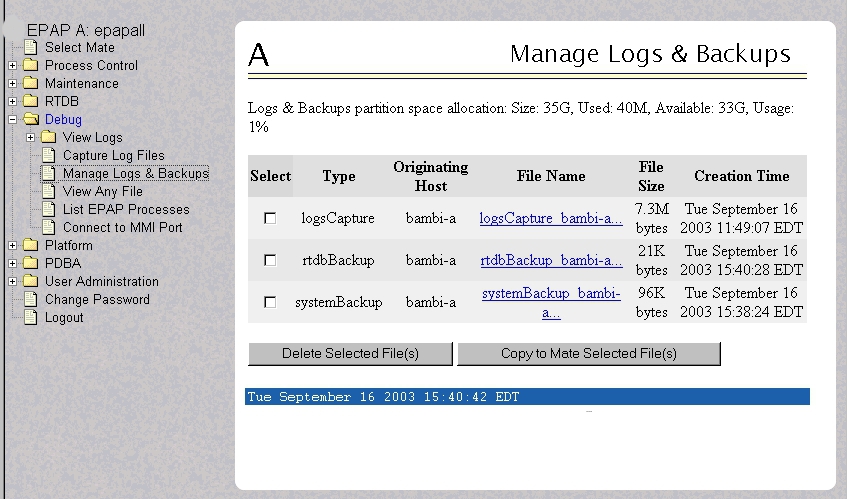 Manage Logs and Backups
