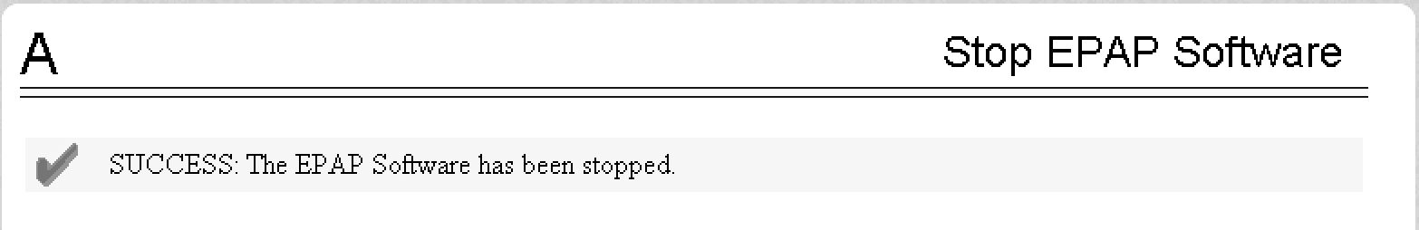 EPAP Software Successfully Stopped