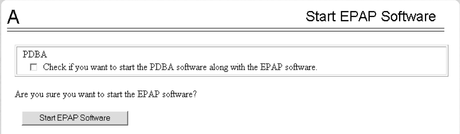 Start EPAP Software