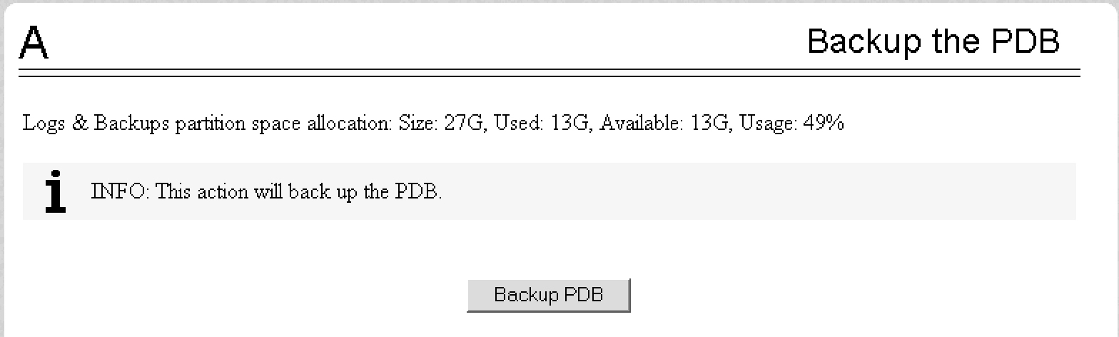 Backup the PDB