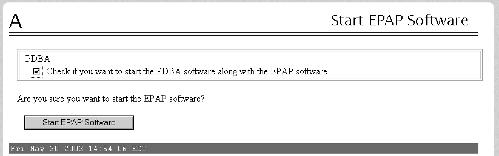 Start EPAP Software