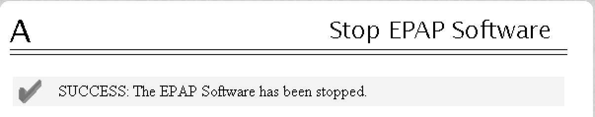 Stop Software Completion Screen