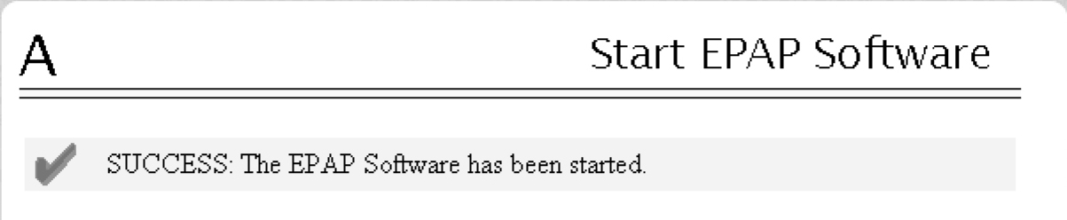 Start Software Completion Screen