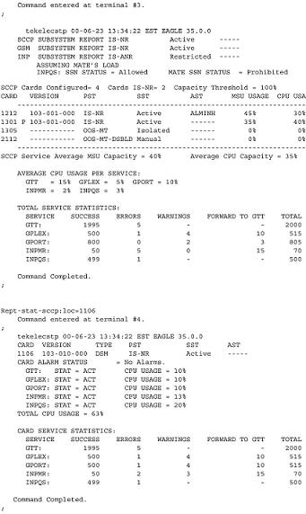 Command Report Examples