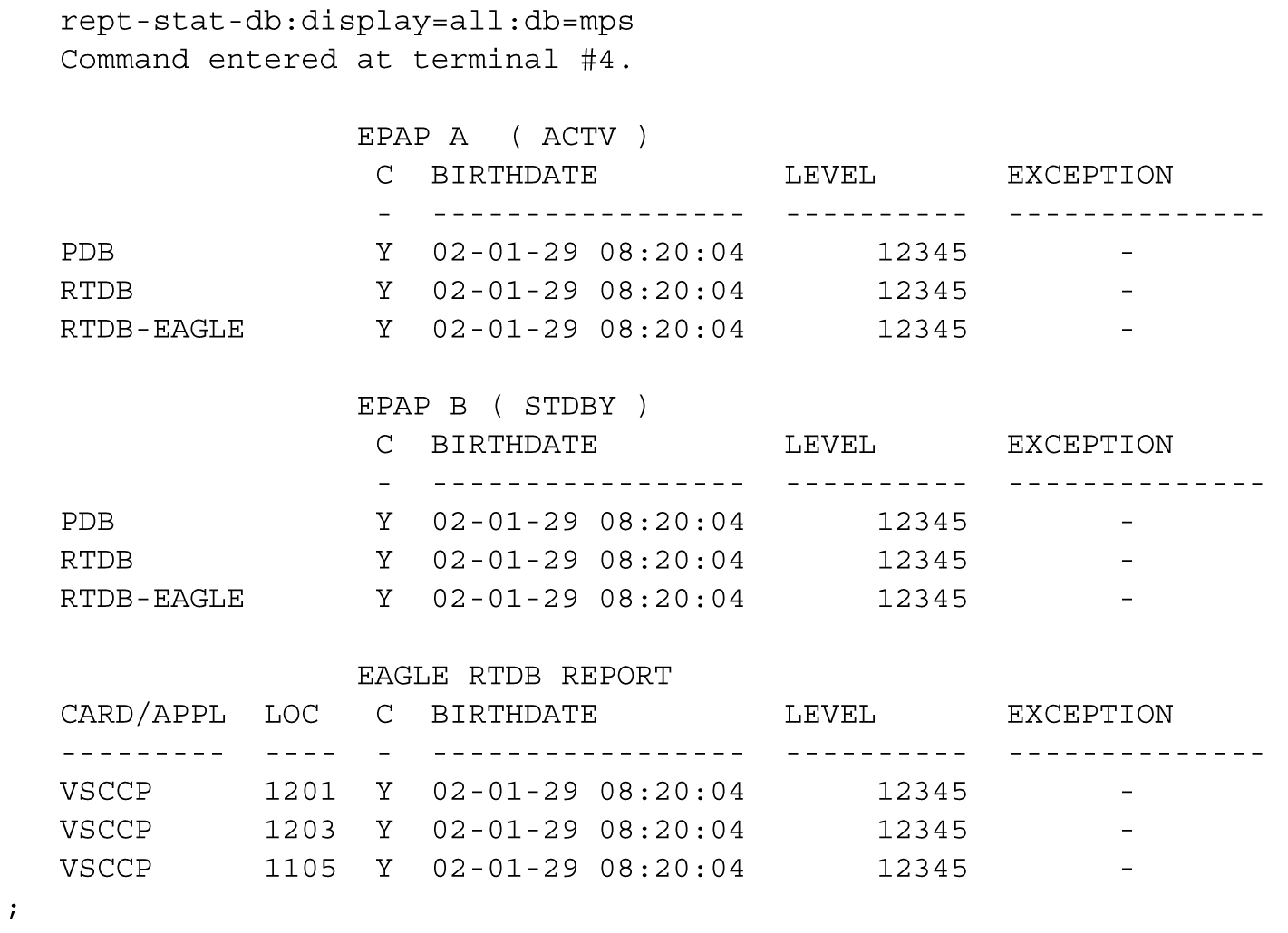 Command Report Example