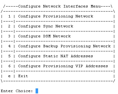 Configure Network Interfaces Menu