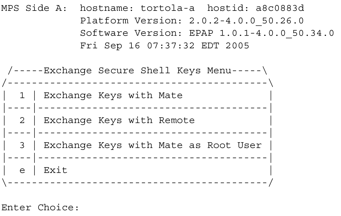 Exchange Secure Shell Keys Output