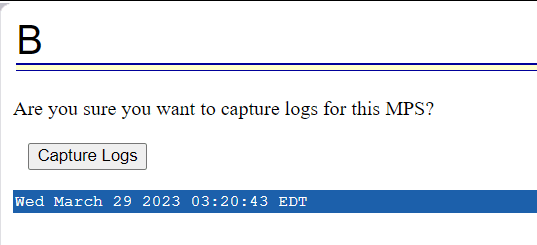 Capture Logs File Screen