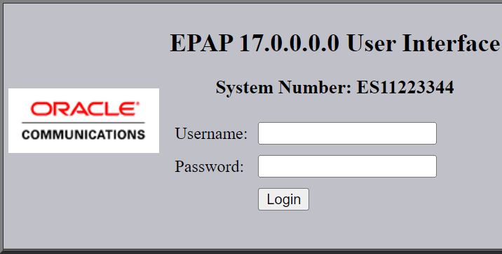 EPAP User Interface Screen