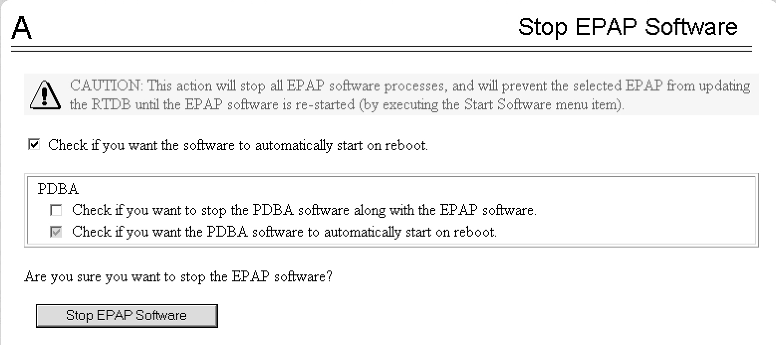 Stop EPAP Software