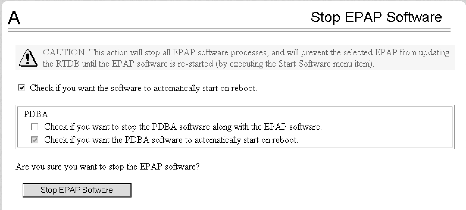Stop EPAP Software