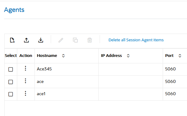 This screen capture shows the controls located at the top of the center pane on any multi-instance list. The are described in the following table.