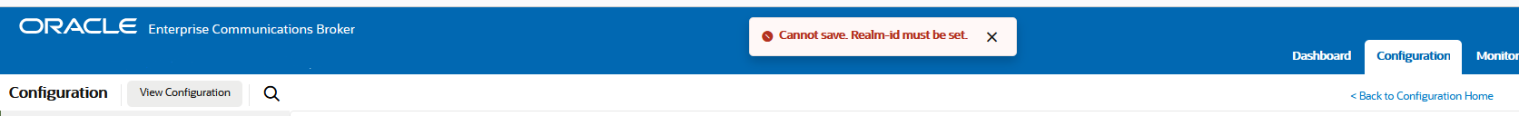This image displays a configuration error message.