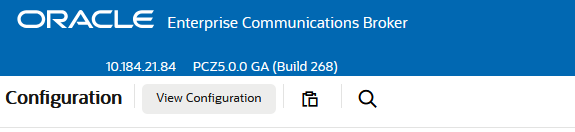 This screen capture shows the View Configuration button.