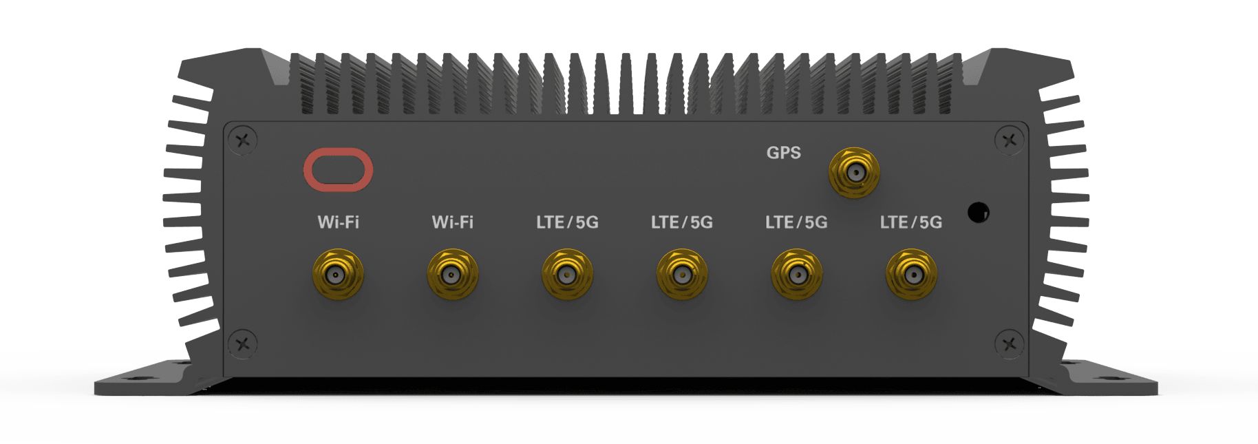 and one unused SMA connector labeled GPS, all aligned for antenna attachment.