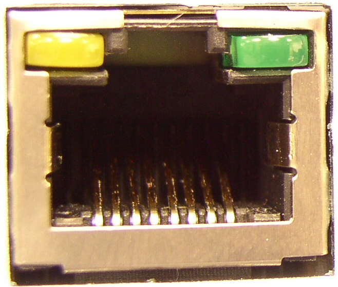 Ethernet port at high zoom.