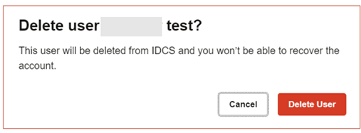 Delete user confirmation on the GUI
