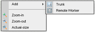 This image is a screen capture of add menus on the Service Provider side of the workspace.