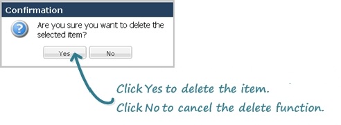This image is a screen capture of the delete confirmation dialog. This image is a screen capture of the delete confirmation dialog.