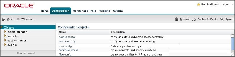 This image is a screen capgture of the Configuration tab and navigation panes. The objects navigation pane on the left hand side of the screen groups the configuration objects by type. The configuration objects pane lists all configuration objects and sub-objects alphabetically. This image is a screen capgture of the Configuration tab and navigation panes. The objects navigation pane on the left hand side of the screen groups the configuration objects by type. The configuration objects pane lists all configuration objects and sub-objects alphabetically.