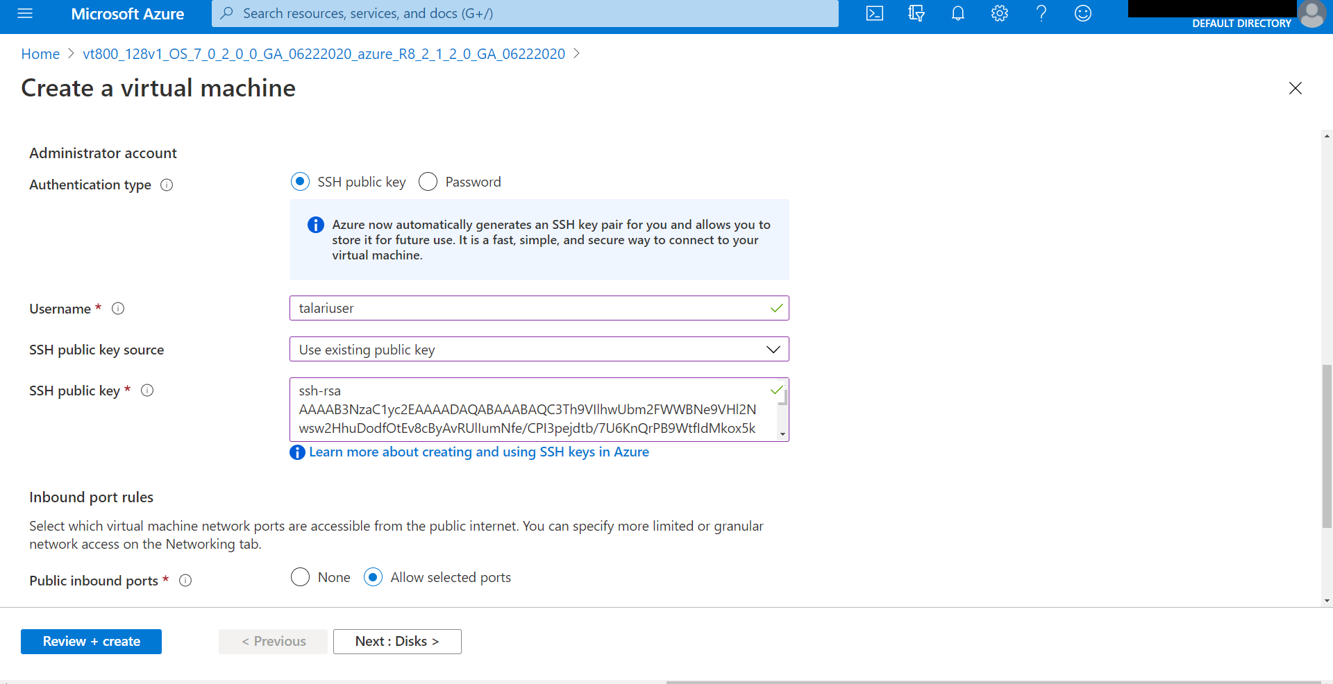 Create Virtual Machine: Configure Basic Settings