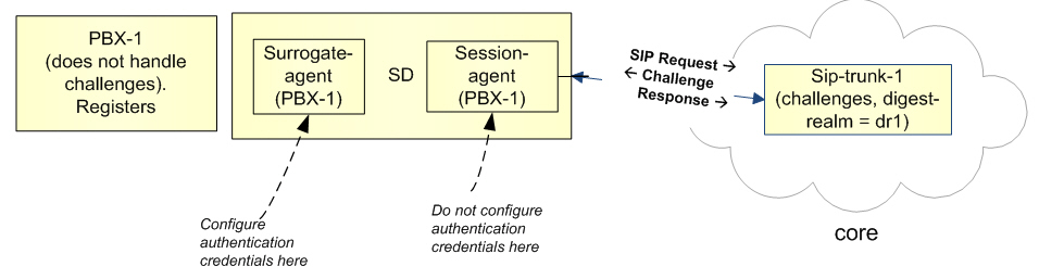 This image depicts a surrogate agent with a session agent in the network. This image depicts a surrogate agent with a session agent in the network.