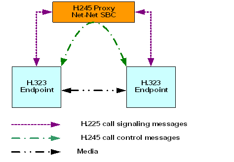 The H.245 proxy mode diagram is described above. The H.245 proxy mode diagram is described above.