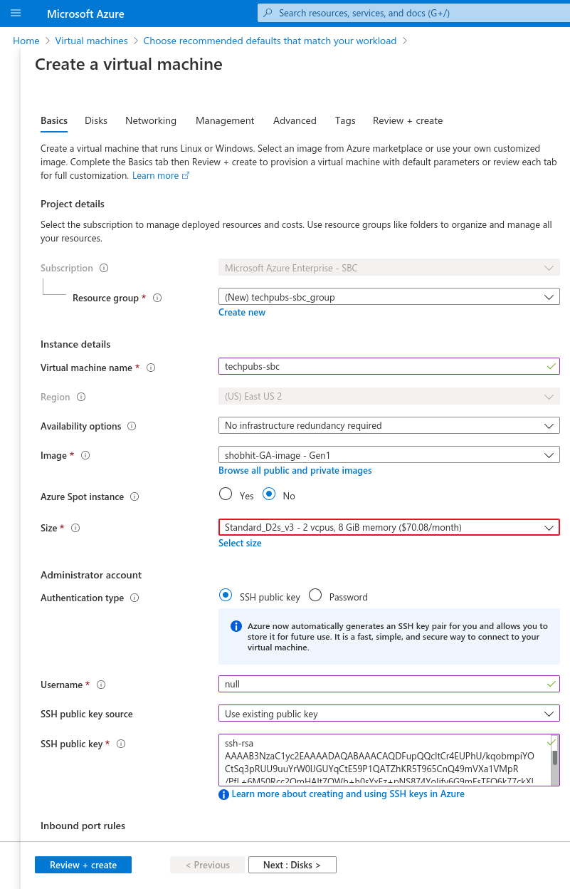 This image shows the initial instance deployment wizard dialog for Azure. This image shows the initial instance deployment wizard dialog for Azure.