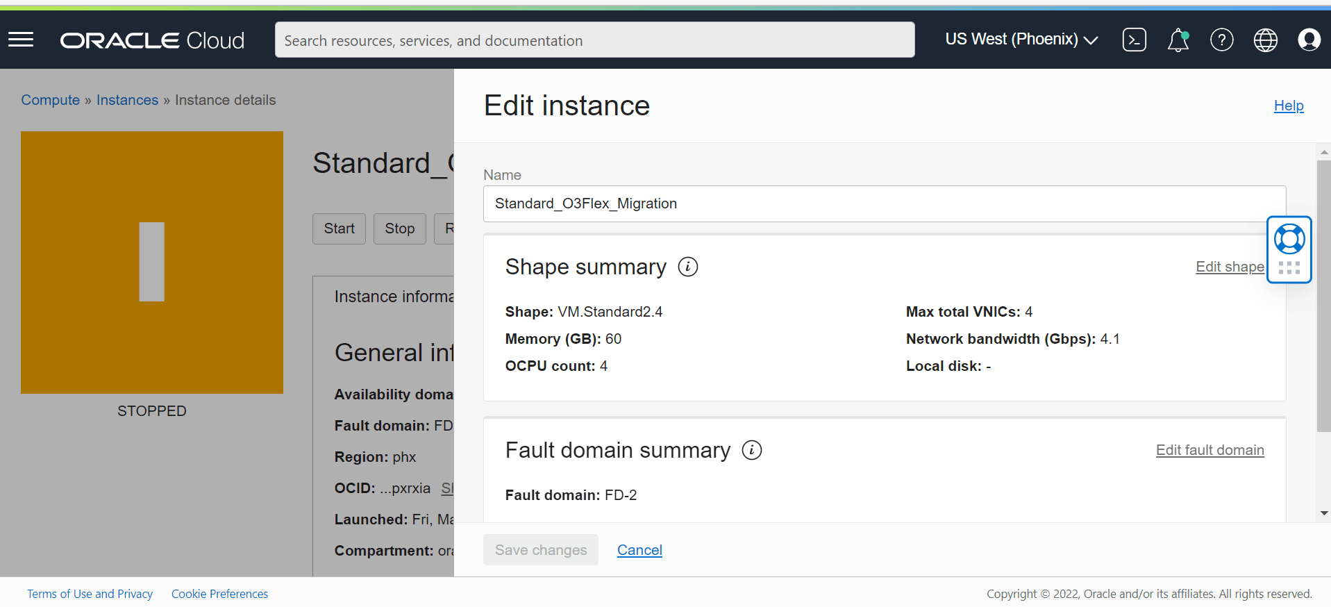 This image depicts how you edit an OCI machine shape. This image depicts how you edit an OCI machine shape.