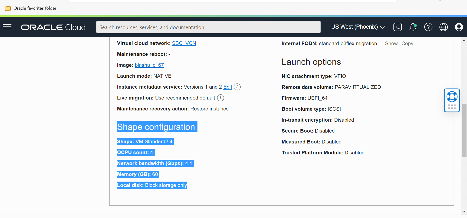 This image depicts how you identify an OCI machine shape. This image depicts how you identify an OCI machine shape.