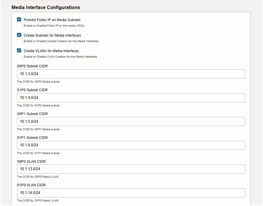Media Interface Configuration Dialog, part 1