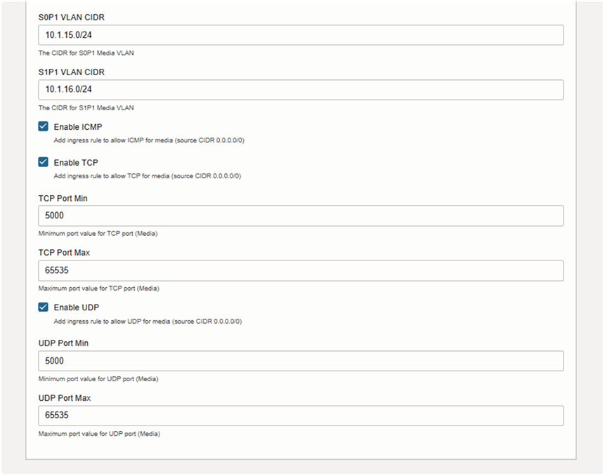 Media Interface Configuration Dialog, part 2