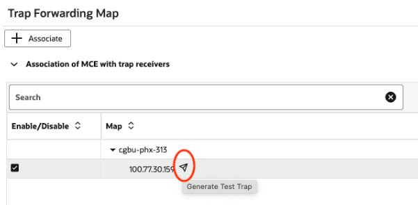 This screenshot shows the generate test trap icon. This screenshot shows the generate test trap icon.