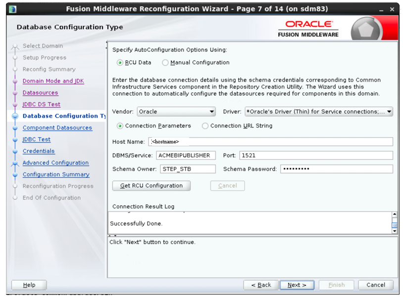 Database Configuraition Type