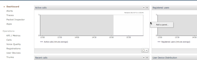 The following shows the Add a panel dialog box on the dashboard. The following shows the Add a panel dialog box on the dashboard.