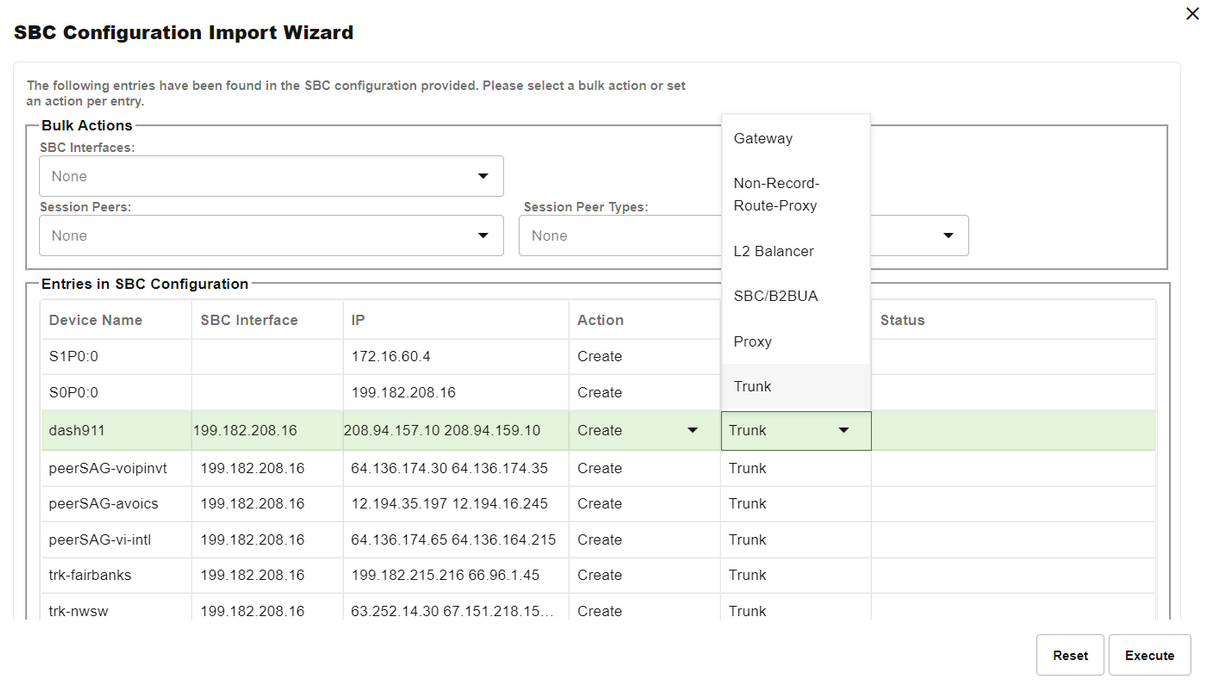 SBC Configuration Import Wizard Page SBC Configuration Import Wizard Page