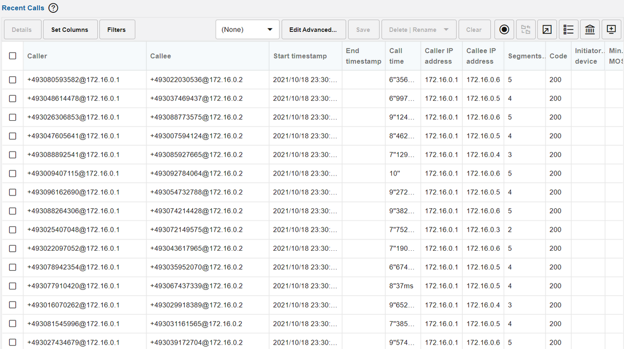 Calls Panel with Use Users Domains Enabled Calls Panel with Use Users Domains Enabled