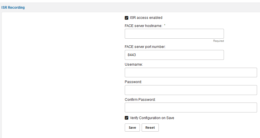Enabling ISR recording for a user Enabling ISR recording for a user
