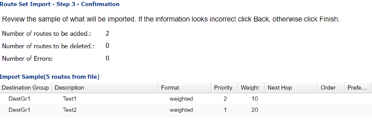 Step 3 Confirmation of the CSV file Import Step 3 Confirmation of the CSV file Import