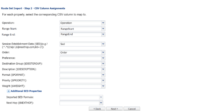 Step 2 - CSV Column Assignments Step 2 - CSV Column Assignments