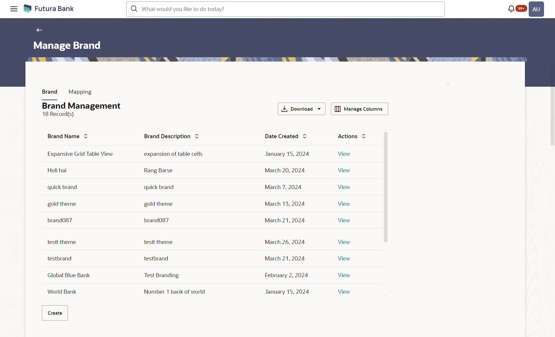 Manage Brand – Summary