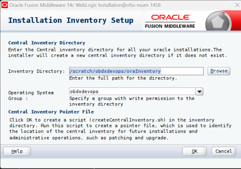 Description of installation-weblogic1.png follows