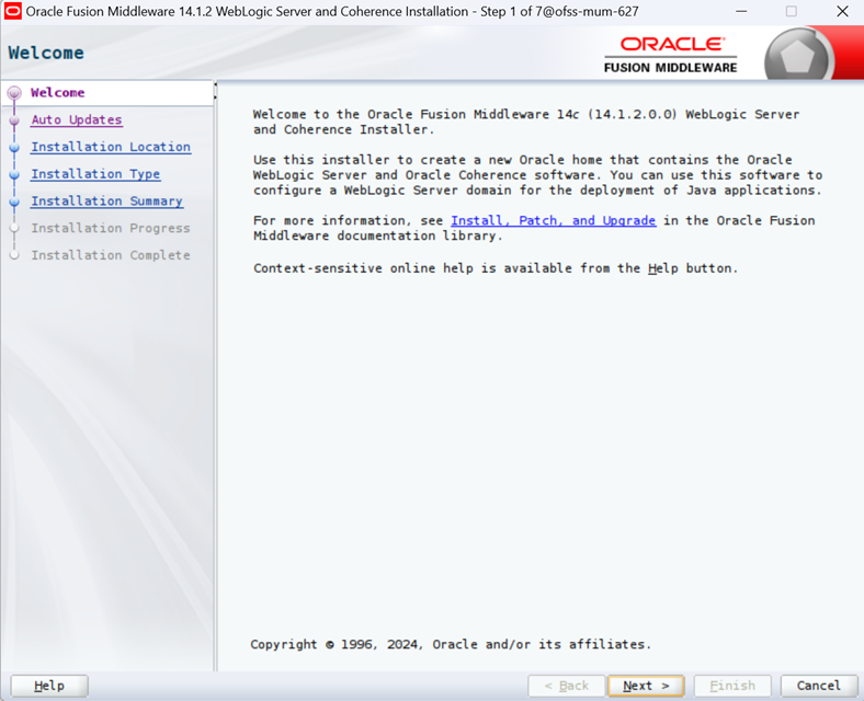 Installing Weblogic Installing Weblogic
