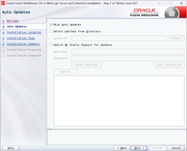 Installing Weblogic Installing Weblogic